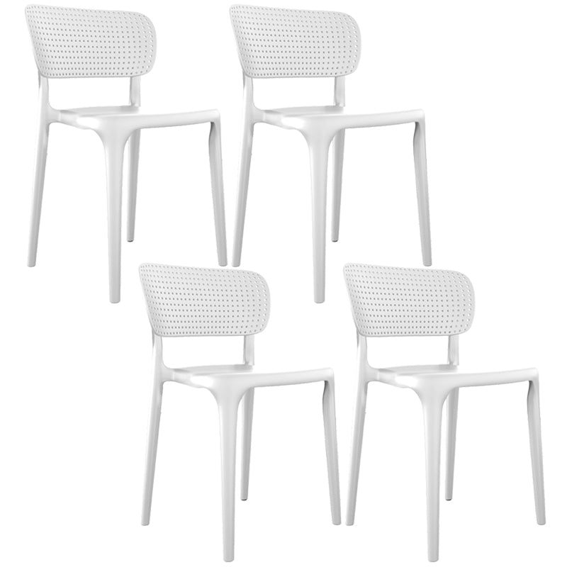 Contemporary Plastic Open Side Chair Stacking Study Room Dining Chair With Matte Finish