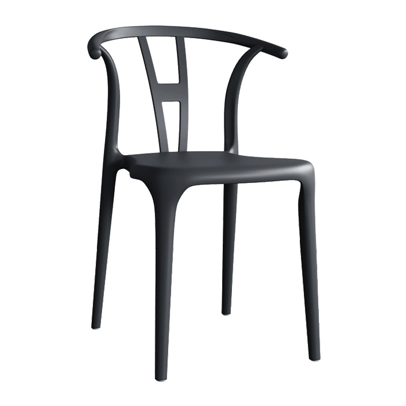 Contemporary Plastic Open Side Chair Stacking Study Room Dining Chair With Matte Finish