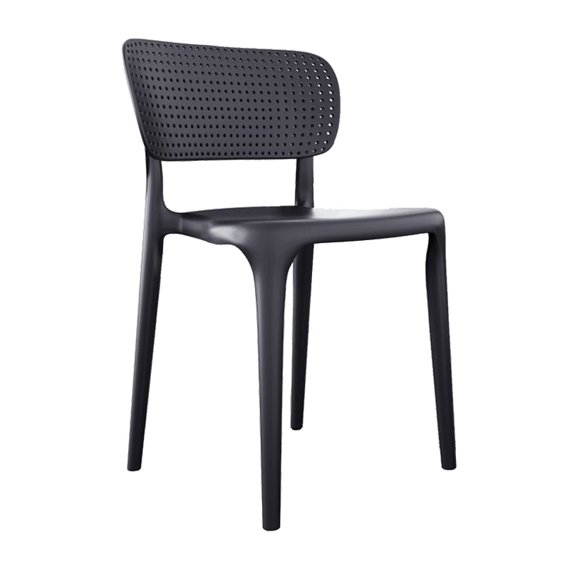 Contemporary Plastic Open Side Chair Stacking Study Room Dining Chair With Matte Finish