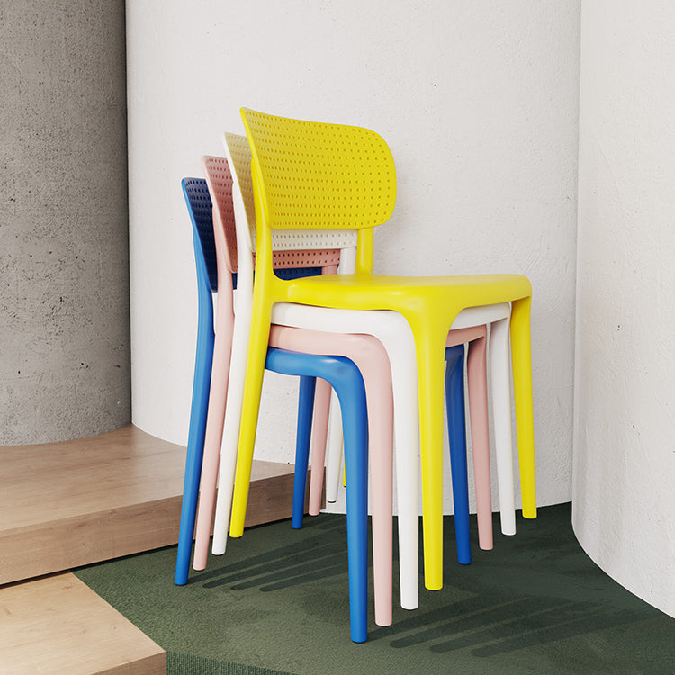 Contemporary Plastic Open Side Chair Stacking Study Room Dining Chair With Matte Finish