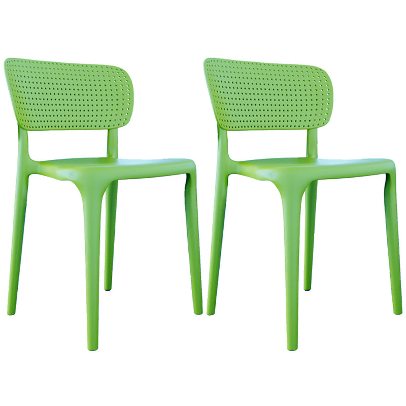 Contemporary Plastic Open Side Chair Stacking Study Room Dining Chair With Matte Finish