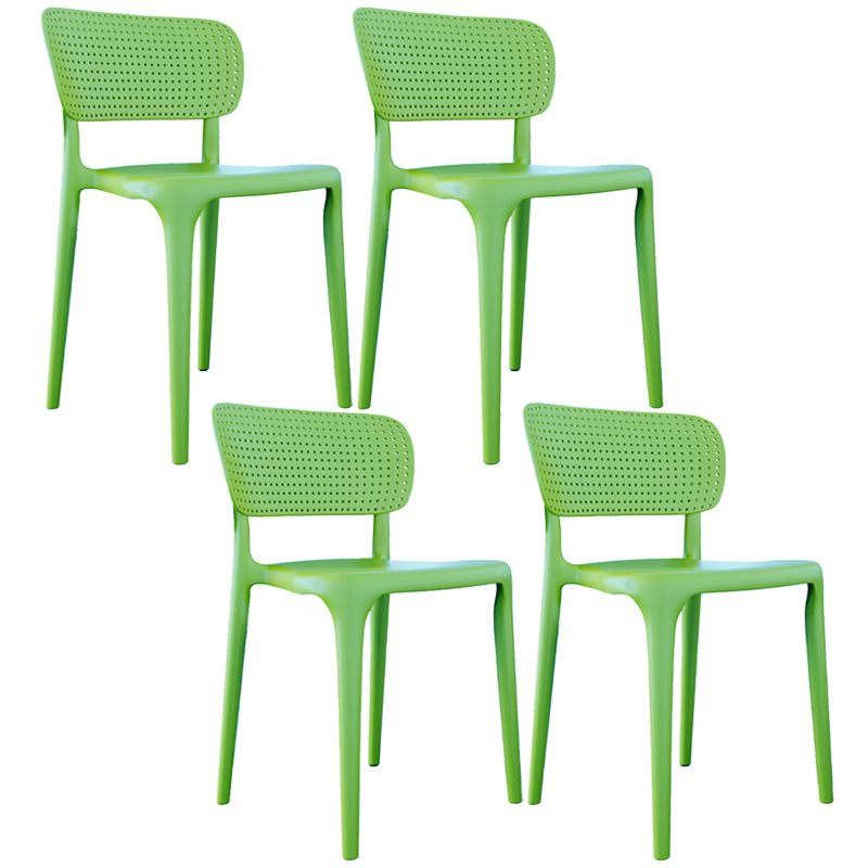 Contemporary Plastic Open Side Chair Stacking Study Room Dining Chair With Matte Finish
