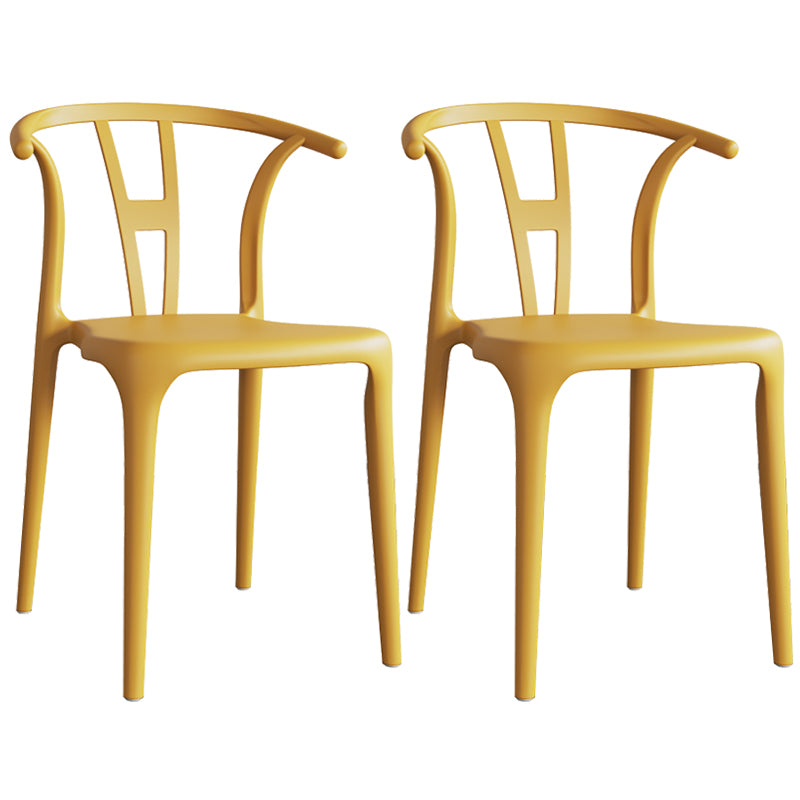 Contemporary Plastic Open Side Chair Stacking Study Room Dining Chair With Matte Finish