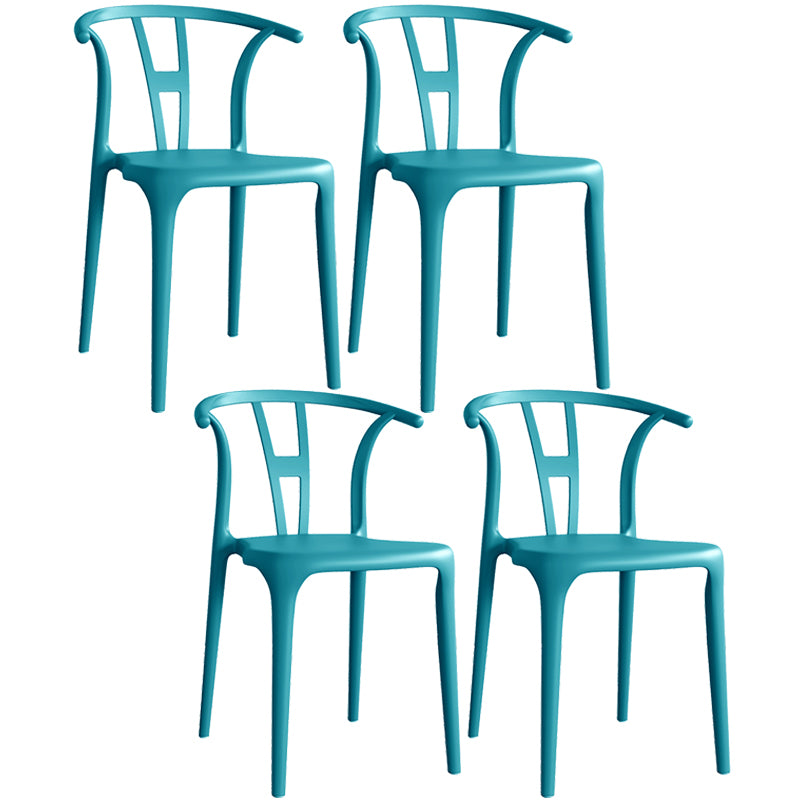 Contemporary Plastic Open Side Chair Stacking Study Room Dining Chair With Matte Finish