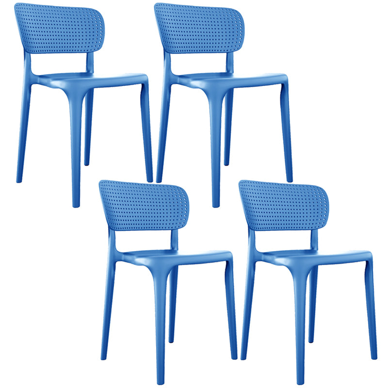 Contemporary Plastic Open Side Chair Stacking Study Room Dining Chair With Matte Finish