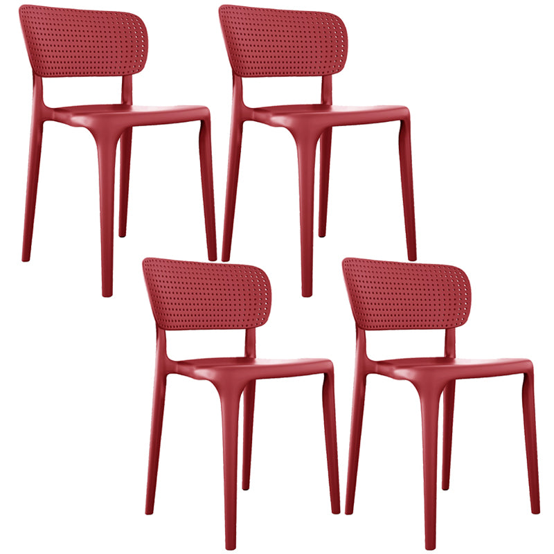 Contemporary Plastic Open Side Chair Stacking Study Room Dining Chair With Matte Finish
