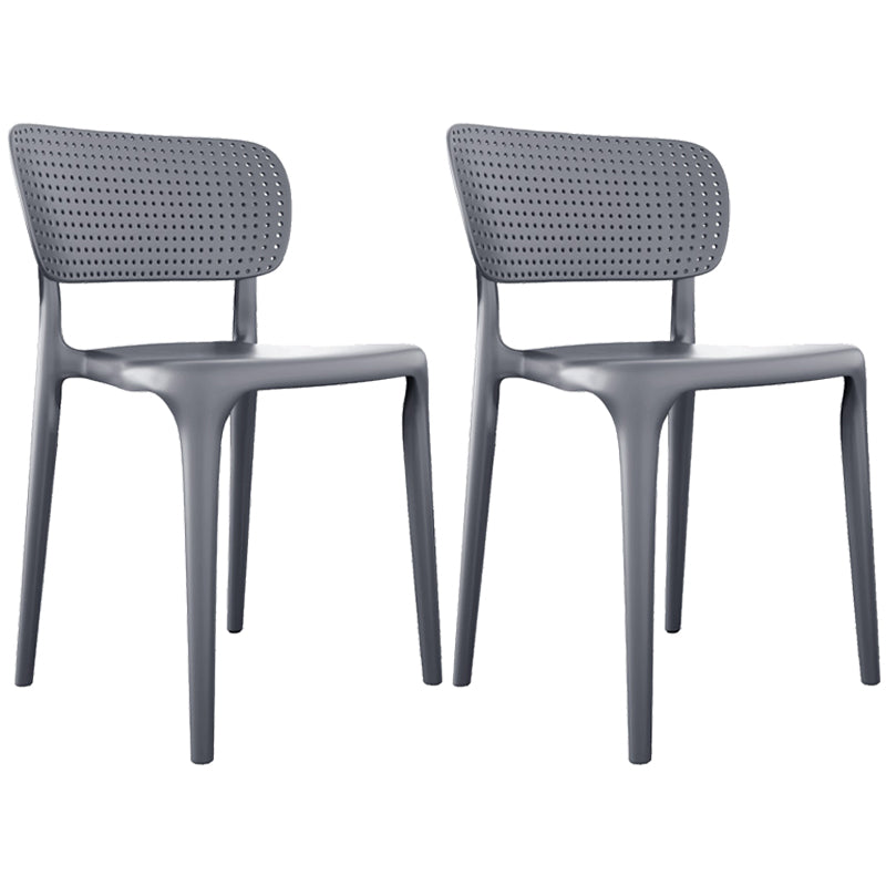 Contemporary Plastic Open Side Chair Stacking Study Room Dining Chair With Matte Finish