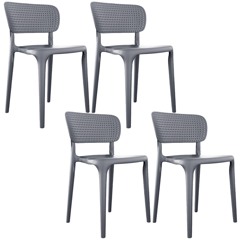 Contemporary Plastic Open Side Chair Stacking Study Room Dining Chair With Matte Finish