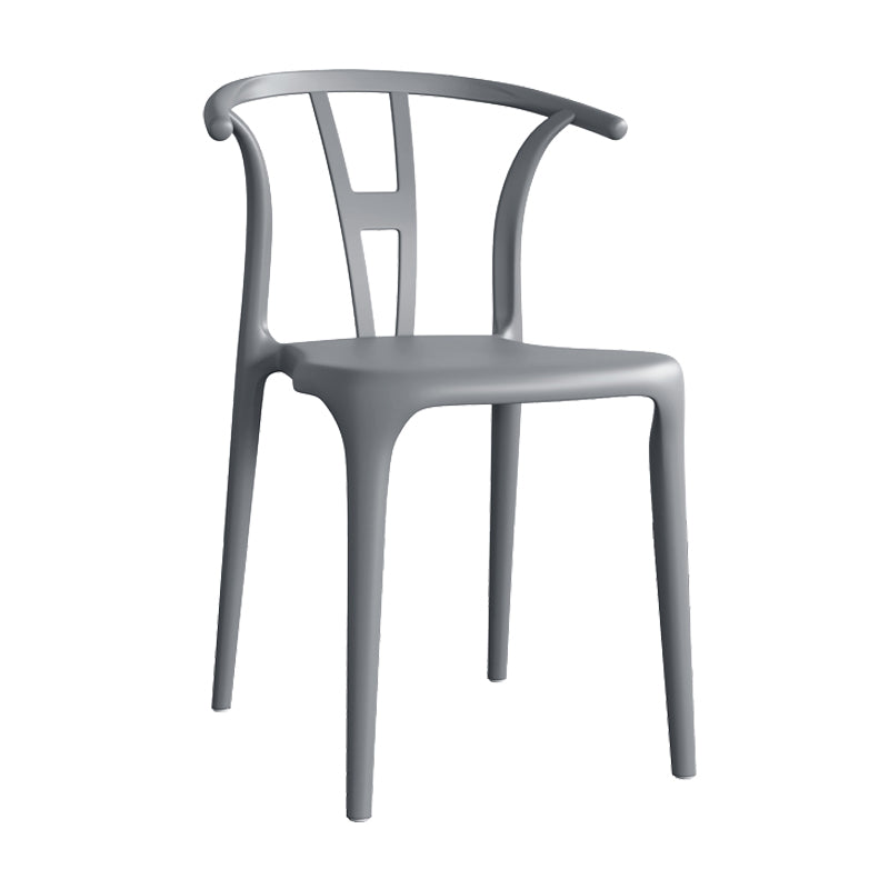 Contemporary Plastic Open Side Chair Stacking Study Room Dining Chair With Matte Finish