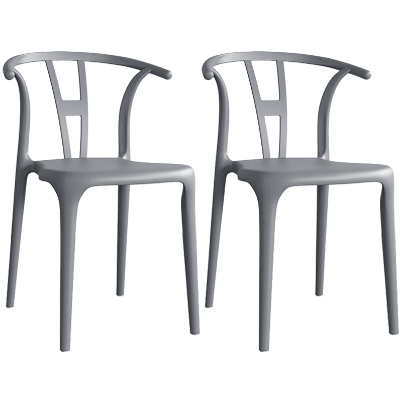 Contemporary Plastic Open Side Chair Stacking Study Room Dining Chair With Matte Finish