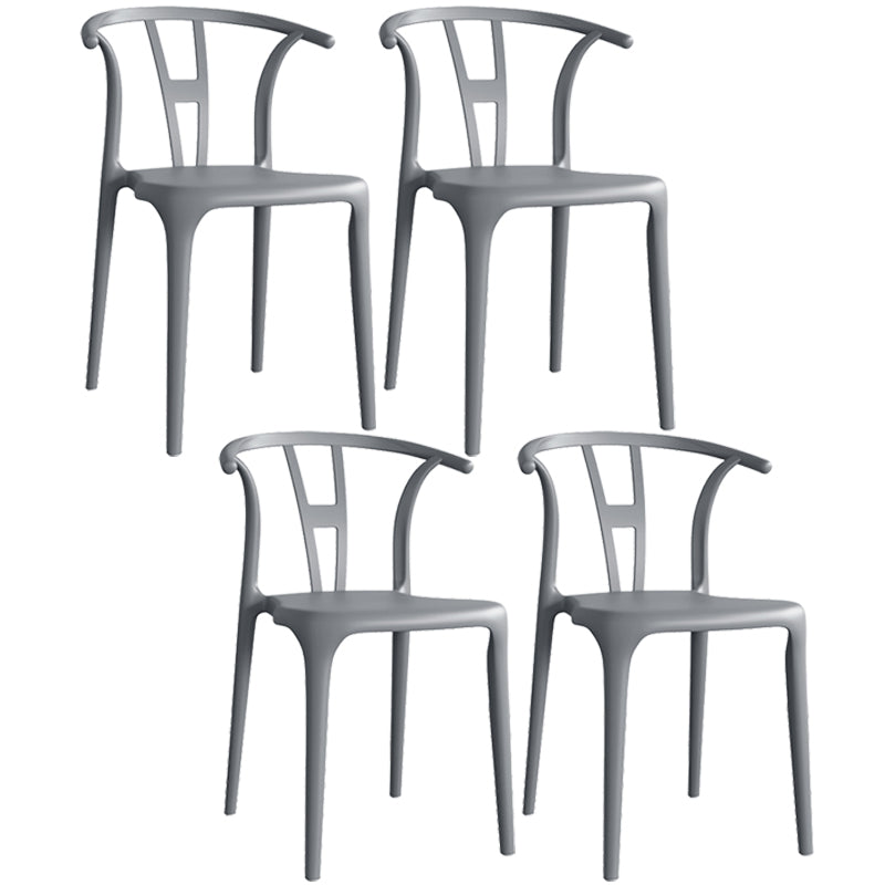 Contemporary Plastic Open Side Chair Stacking Study Room Dining Chair With Matte Finish