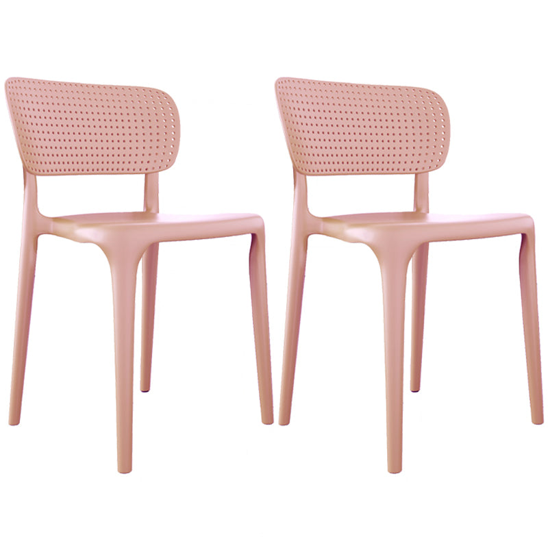 Contemporary Plastic Open Side Chair Stacking Study Room Dining Chair With Matte Finish