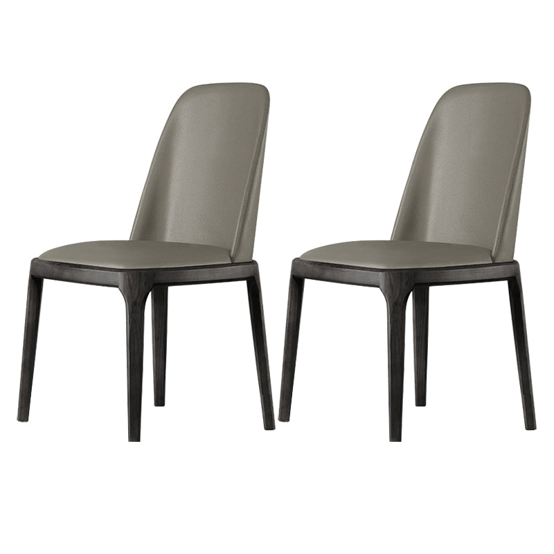Nordic Style Side Solid Dining Room Chair Leather Parsons Chair for Home Use