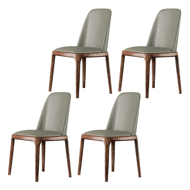 Nordic Style Side Solid Dining Room Chair Leather Parsons Chair for Home Use
