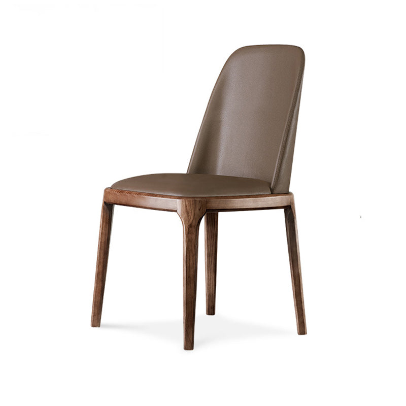 Nordic Style Side Solid Dining Room Chair Leather Parsons Chair for Home Use
