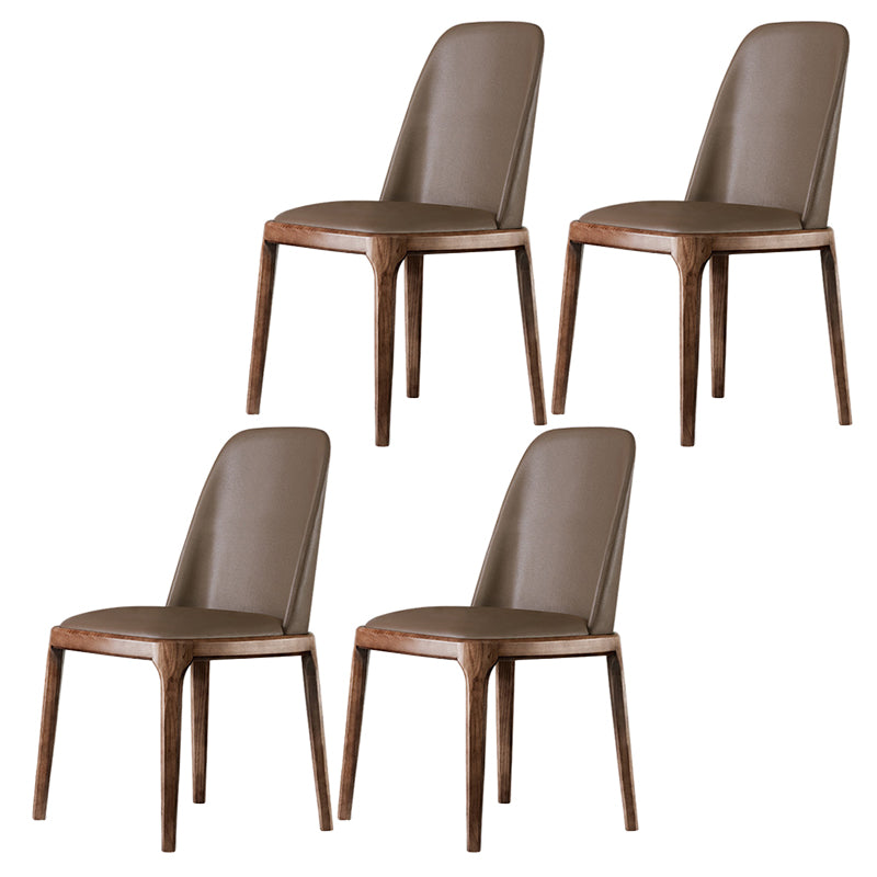 Nordic Style Side Solid Dining Room Chair Leather Parsons Chair for Home Use