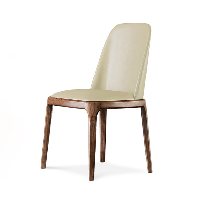 Nordic Style Side Solid Dining Room Chair Leather Parsons Chair for Home Use
