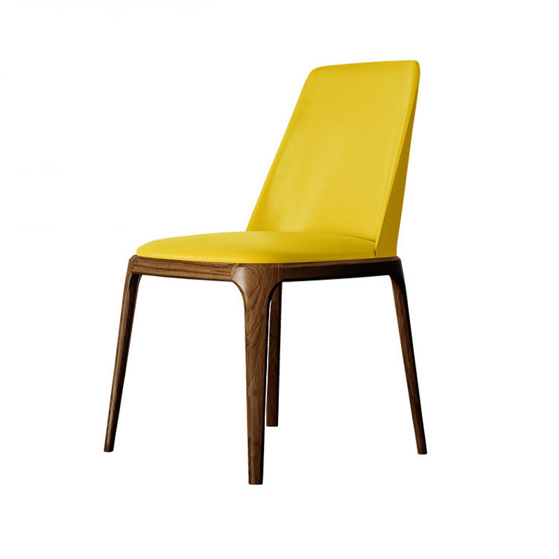 Nordic Style Side Solid Dining Room Chair Leather Parsons Chair for Home Use