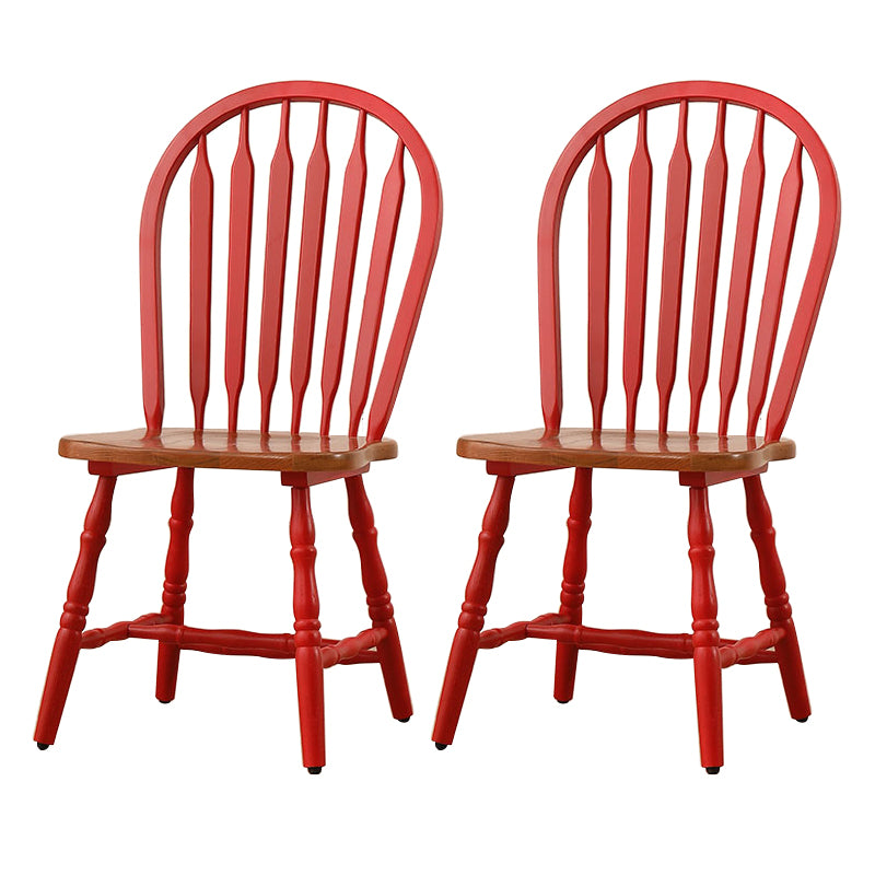 Solid Wood Traditional Dining Room Chair Matte Finish Windsor Back Side Chair