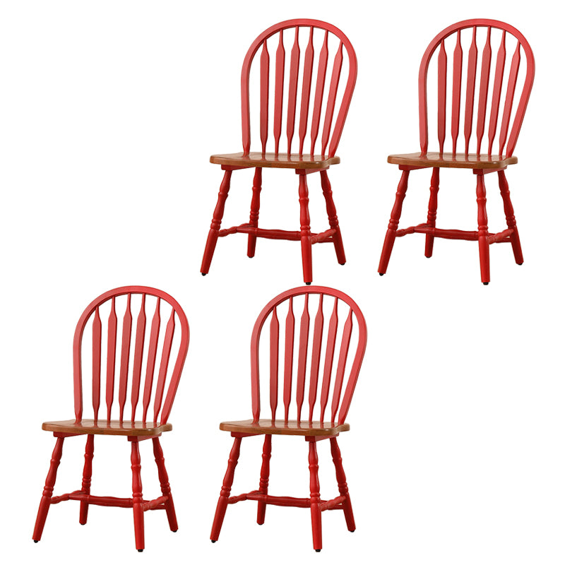 Solid Wood Traditional Dining Room Chair Matte Finish Windsor Back Side Chair