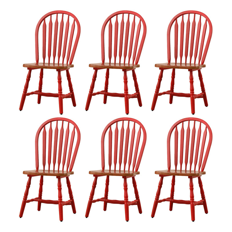 Solid Wood Traditional Dining Room Chair Matte Finish Windsor Back Side Chair