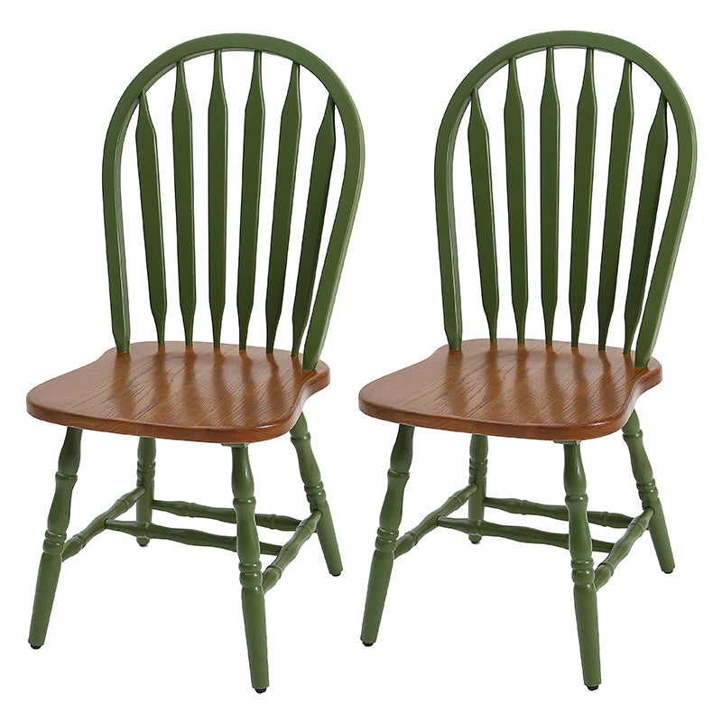 Solid Wood Traditional Dining Room Chair Matte Finish Windsor Back Side Chair