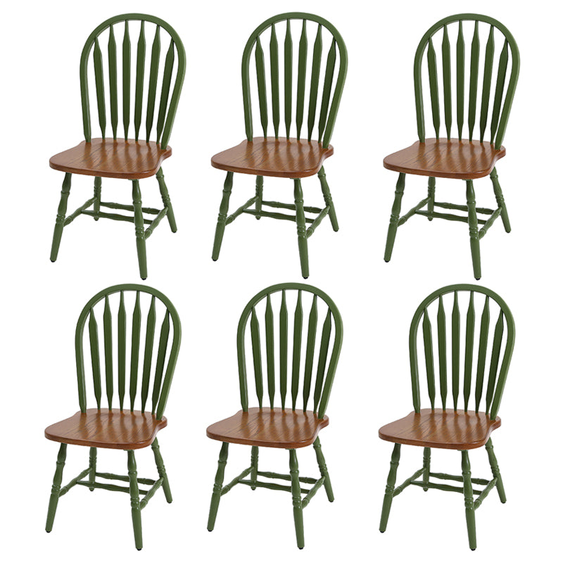 Solid Wood Traditional Dining Room Chair Matte Finish Windsor Back Side Chair