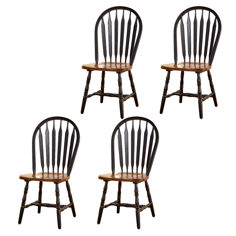 Solid Wood Traditional Dining Room Chair Matte Finish Windsor Back Side Chair