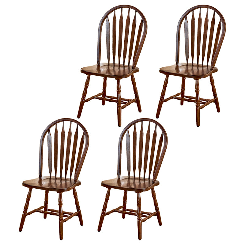 Solid Wood Traditional Dining Room Chair Matte Finish Windsor Back Side Chair