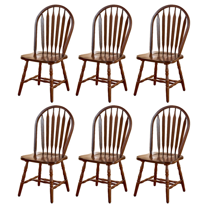 Solid Wood Traditional Dining Room Chair Matte Finish Windsor Back Side Chair