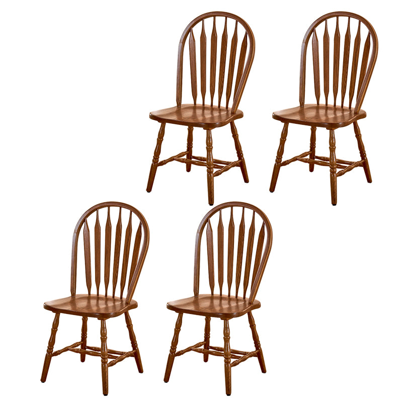 Solid Wood Traditional Dining Room Chair Matte Finish Windsor Back Side Chair