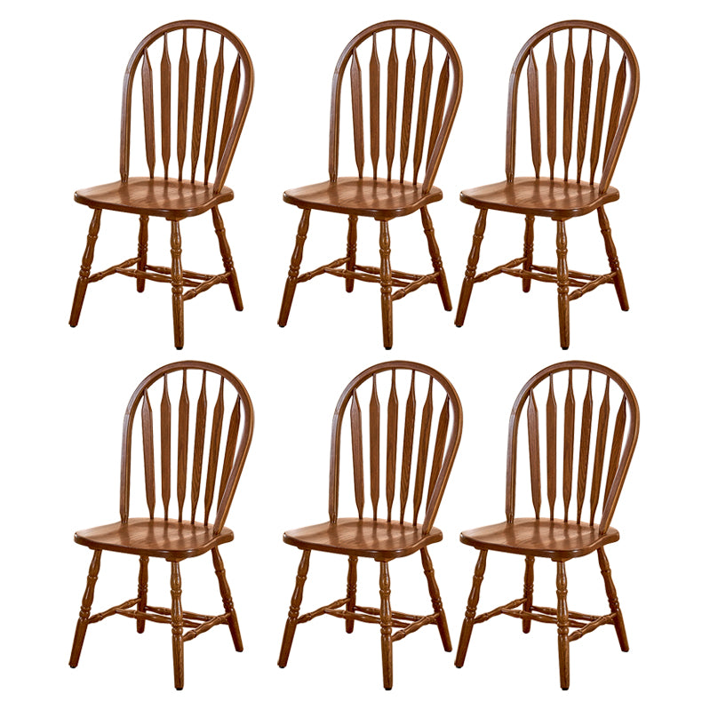 Solid Wood Traditional Dining Room Chair Matte Finish Windsor Back Side Chair