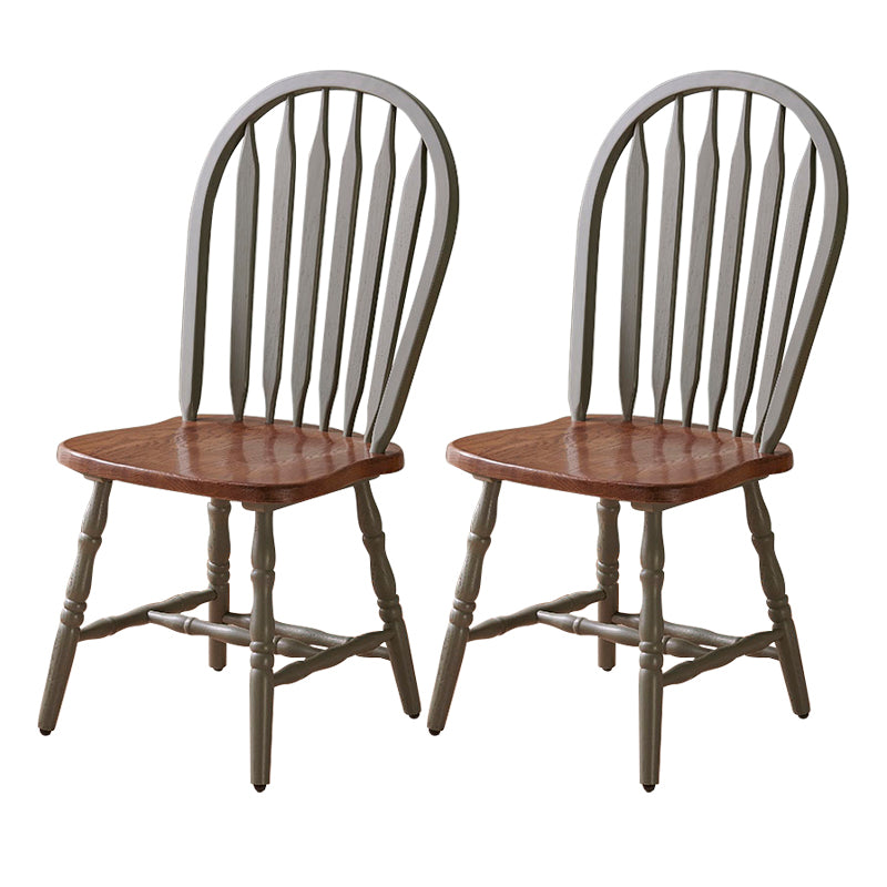 Solid Wood Traditional Dining Room Chair Matte Finish Windsor Back Side Chair