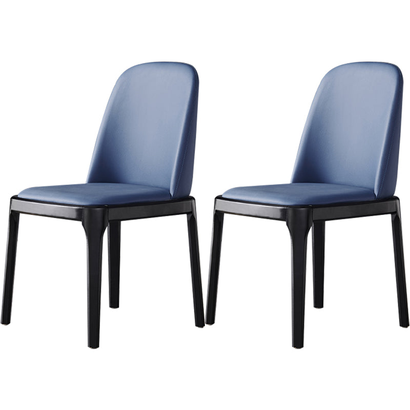 Industrial Dining Chair Solid Back Chair with 4 Wood Legs for Home Use