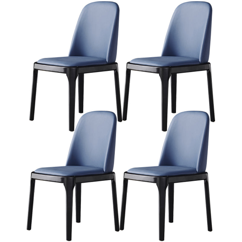 Industrial Dining Chair Solid Back Chair with 4 Wood Legs for Home Use
