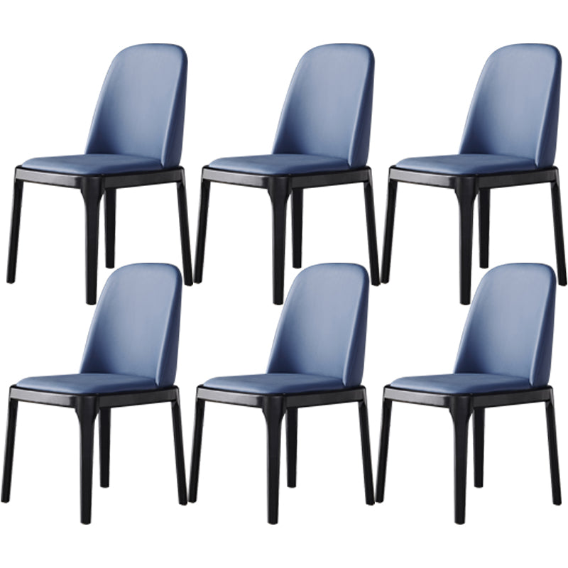 Industrial Dining Chair Solid Back Chair with 4 Wood Legs for Home Use
