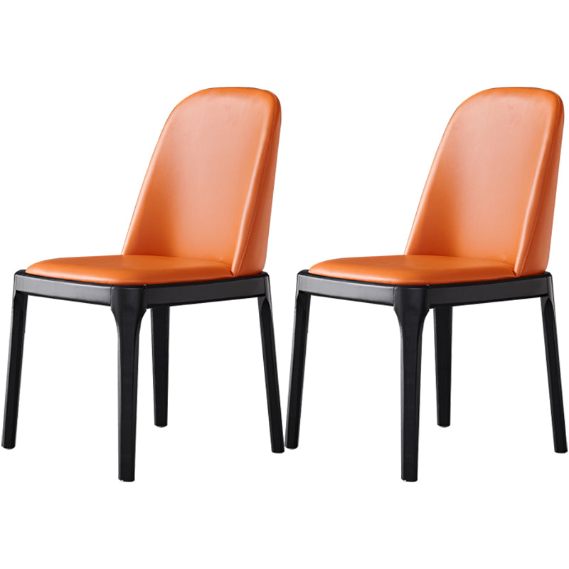 Industrial Dining Chair Solid Back Chair with 4 Wood Legs for Home Use