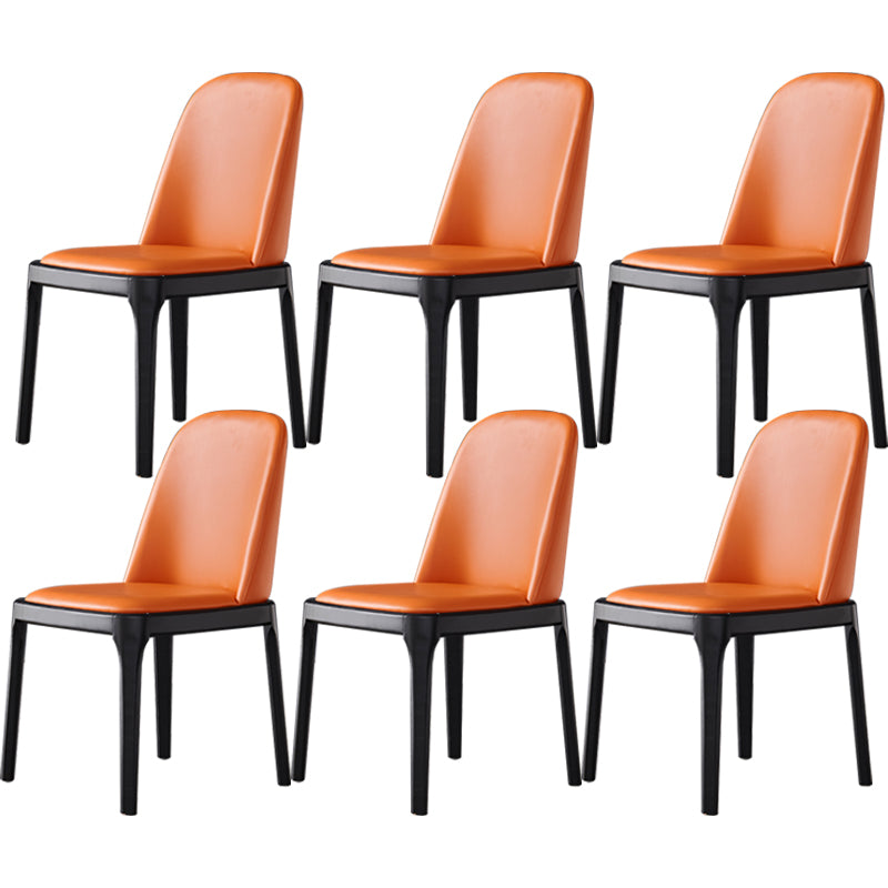 Industrial Dining Chair Solid Back Chair with 4 Wood Legs for Home Use