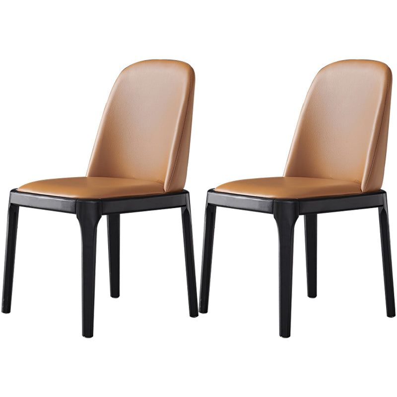 Industrial Dining Chair Solid Back Chair with 4 Wood Legs for Home Use