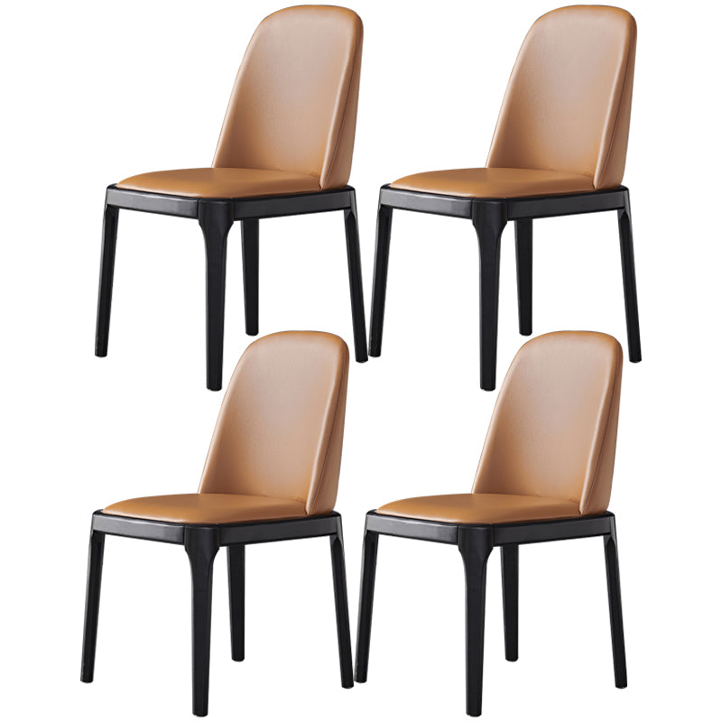 Industrial Dining Chair Solid Back Chair with 4 Wood Legs for Home Use