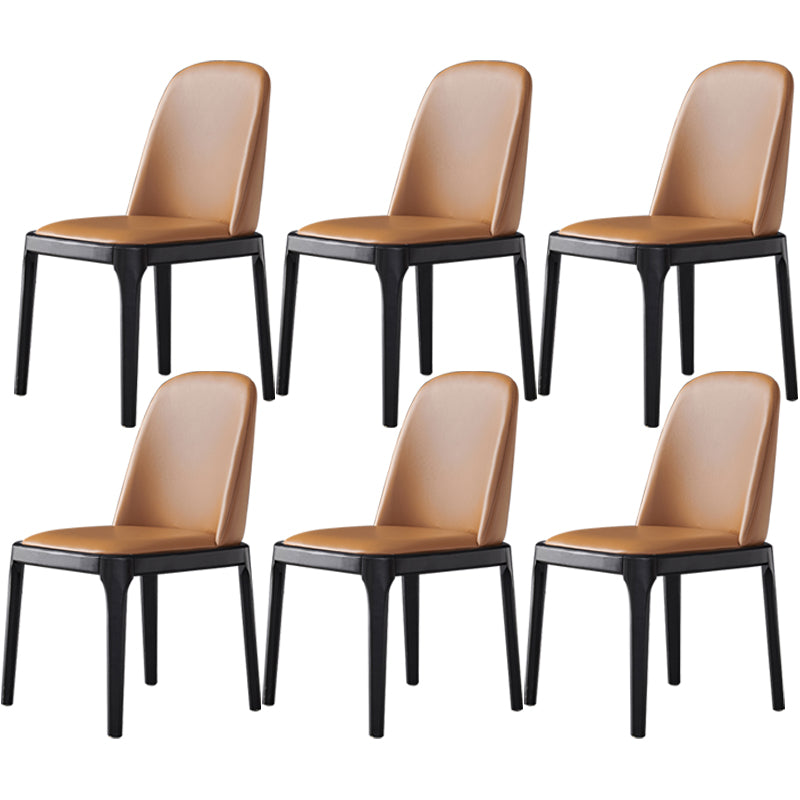 Industrial Dining Chair Solid Back Chair with 4 Wood Legs for Home Use