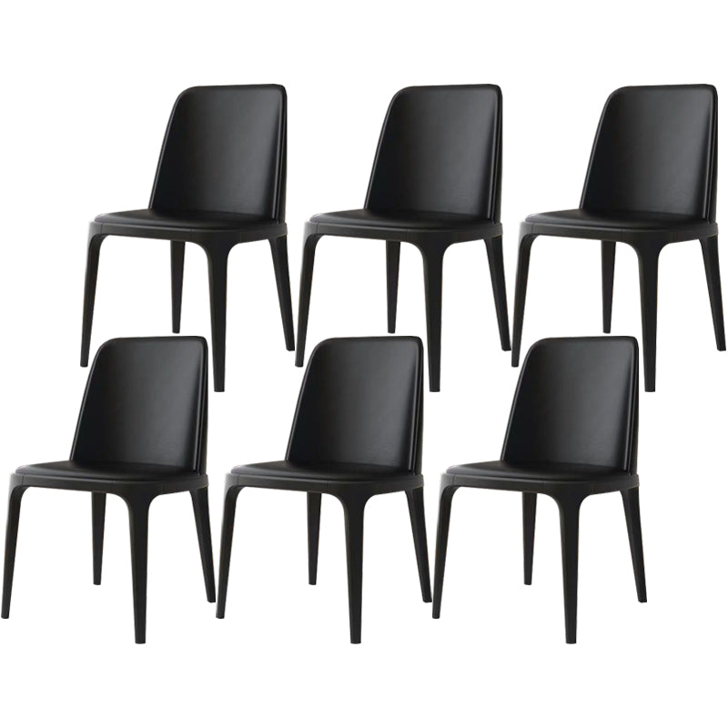 Industrial Dining Chair Solid Back Chair with 4 Wood Legs for Home Use