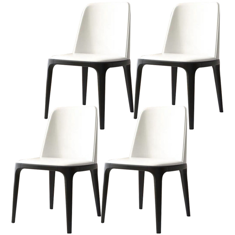 Industrial Dining Chair Solid Back Chair with 4 Wood Legs for Home Use