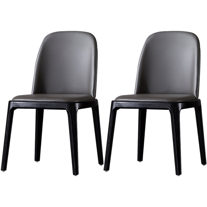 Industrial Dining Chair Solid Back Chair with 4 Wood Legs for Home Use