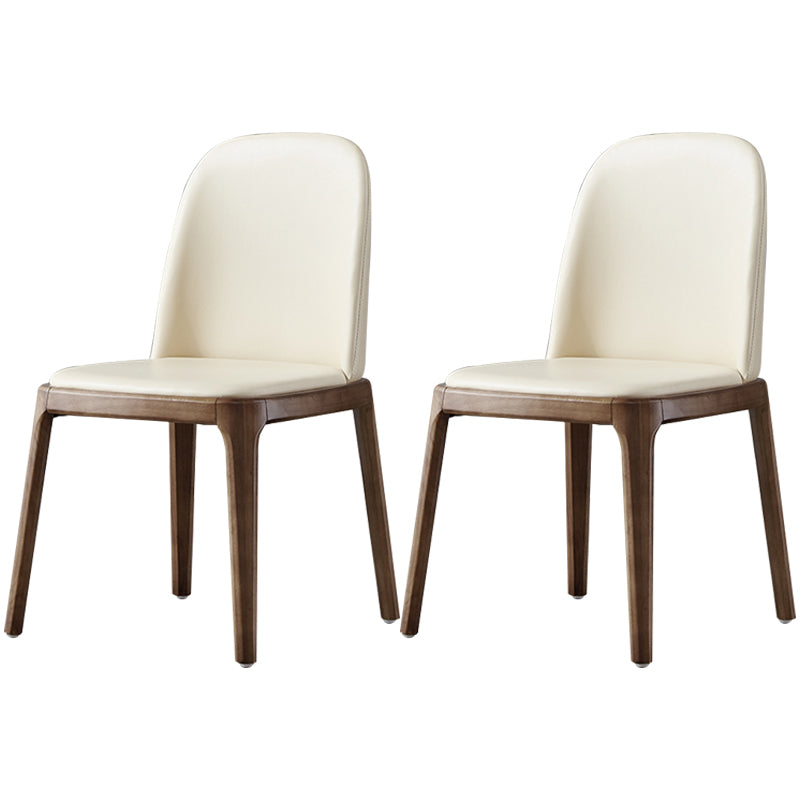 Industrial Dining Chair Solid Back Chair with 4 Wood Legs for Home Use