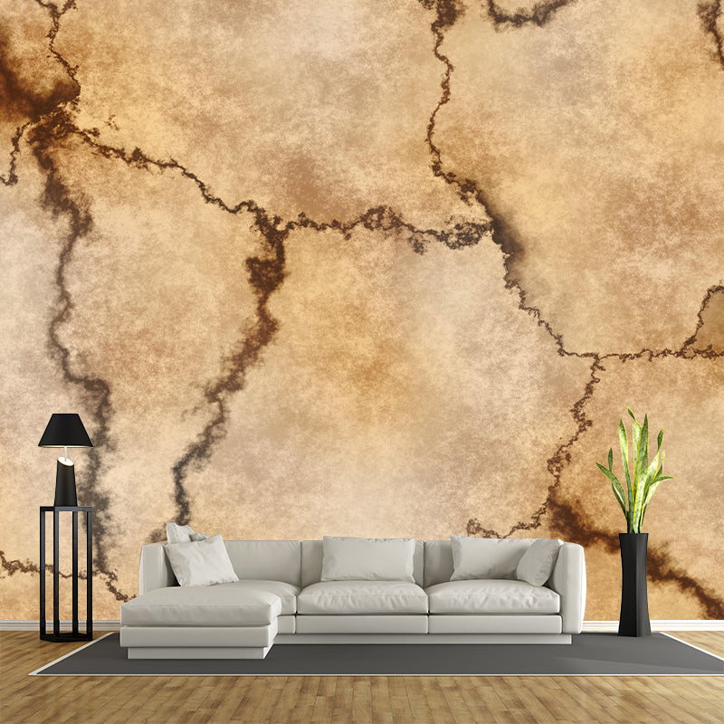 Industrial Marble Texture Mural Mildew Resistant Covering for Dining Room