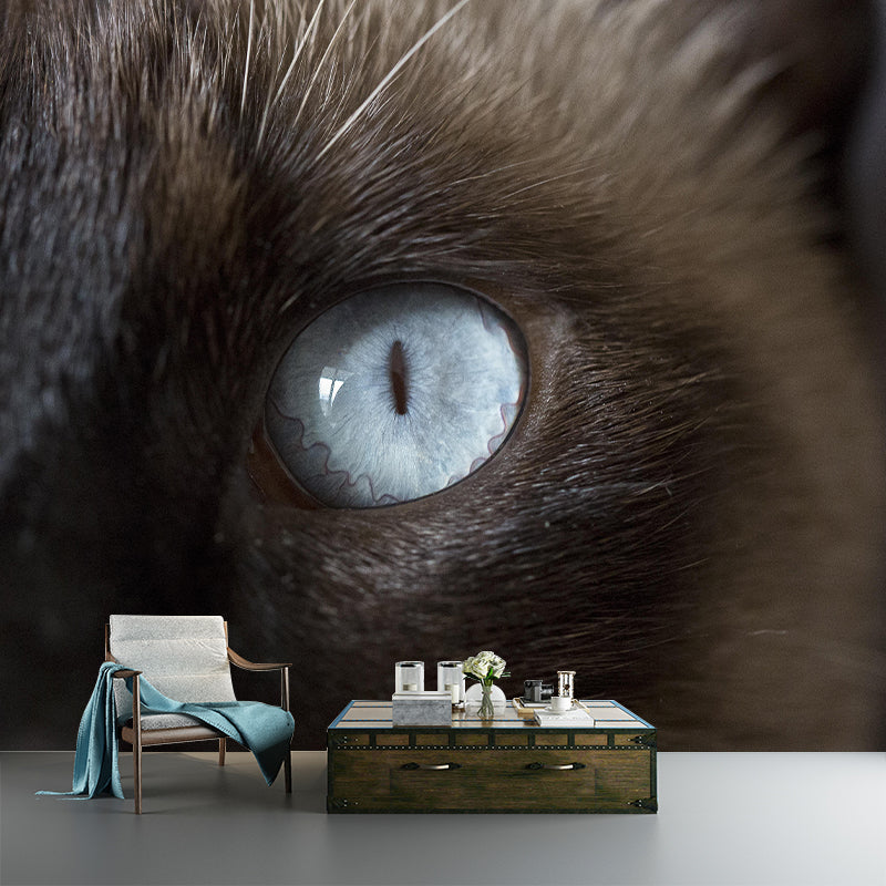 Customized Moisture Resistant Cat Eye Mural Wallpaper Environment Friendly Wall Decor