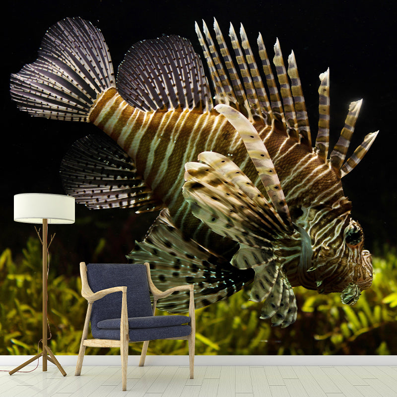 Lionfish Mural Decal Decorative Modern Style Moisture Resistant for Sitting Room