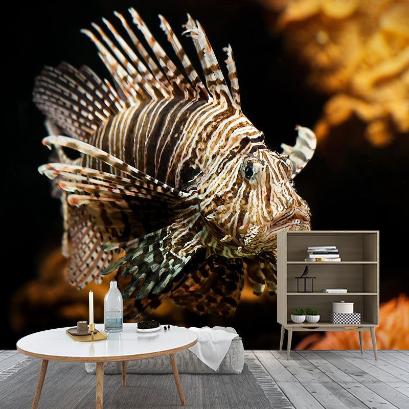 Lionfish Mural Decal Decorative Modern Style Moisture Resistant for Sitting Room