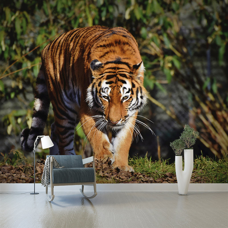 Siberian Tiger Mural Decal Eco-friendly Wallpaper Customized Wall Covering for Sitting Room